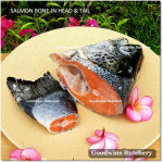 Salmon BONE-IN Atlantic Chile frozen MEDIUM SIZE steak cuts 3/4" 2cm (price/pack 600g 3-4pcs)